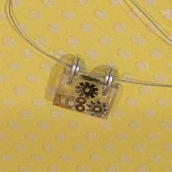 Sadie Handmade Capacitor, Wire & Resin Necklace Steampunk Style - Picture 4 of 5